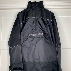 Balenciaga 80s Logo Black Windbreaker Nylon Jacket